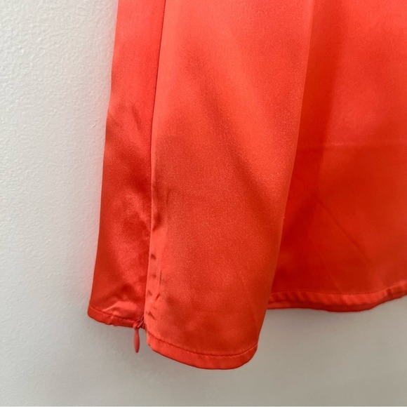 Cache Peach Coral Satin Sleeveless Blouse Womens L Top Casual Party Formal - Picture 7 of 7